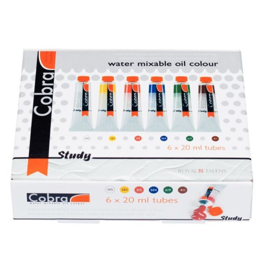 Peintures Creastore Peinture A L'Huile Diluable A L'Eau | Set De 6 Tubes 20Ml D'Huile A L'Eau Cobra