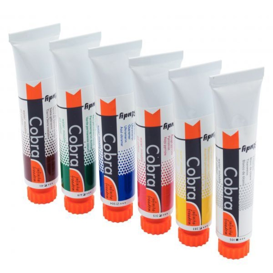 Peintures Creastore Peinture A L'Huile Diluable A L'Eau | Set De 6 Tubes 20Ml D'Huile A L'Eau Cobra