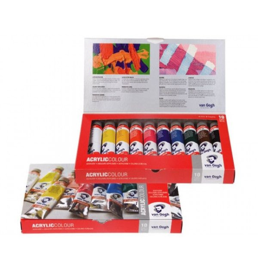 Peintures Creastore Peinture Acrylique Fine | Boite De 10 Tubes De Peinture Acrylique Van Gogh