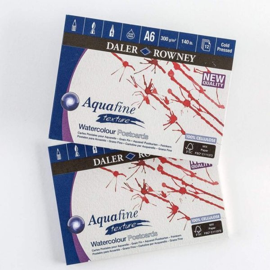 Papiers Creastore Papiers Peinture Aquarelle | Cartes Postales Aquarelle Aquafine - 12 Feuilles 300Gr