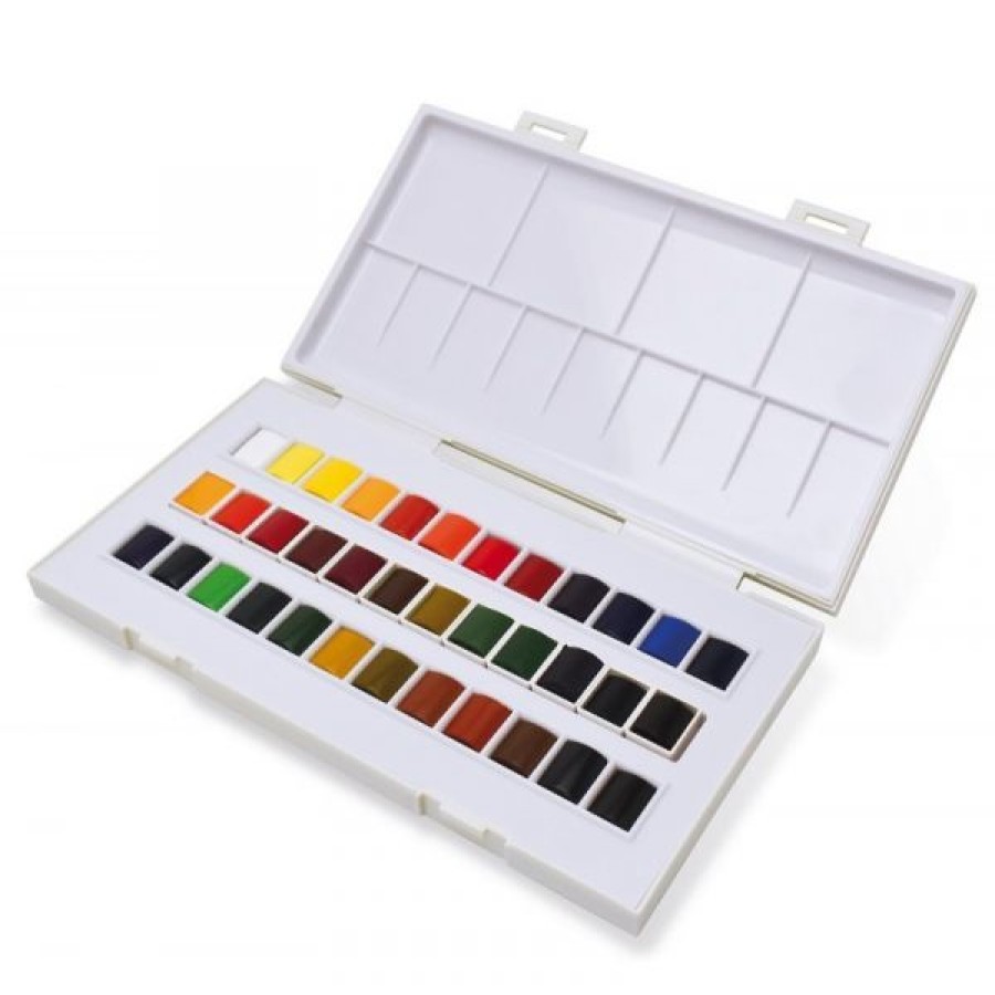 Peintures Creastore Peinture Aquarelle Fine | Boite De Voyage La Petite Aquarelle - 36 Demi-Godets Dont 6 Offerts - Sennelier