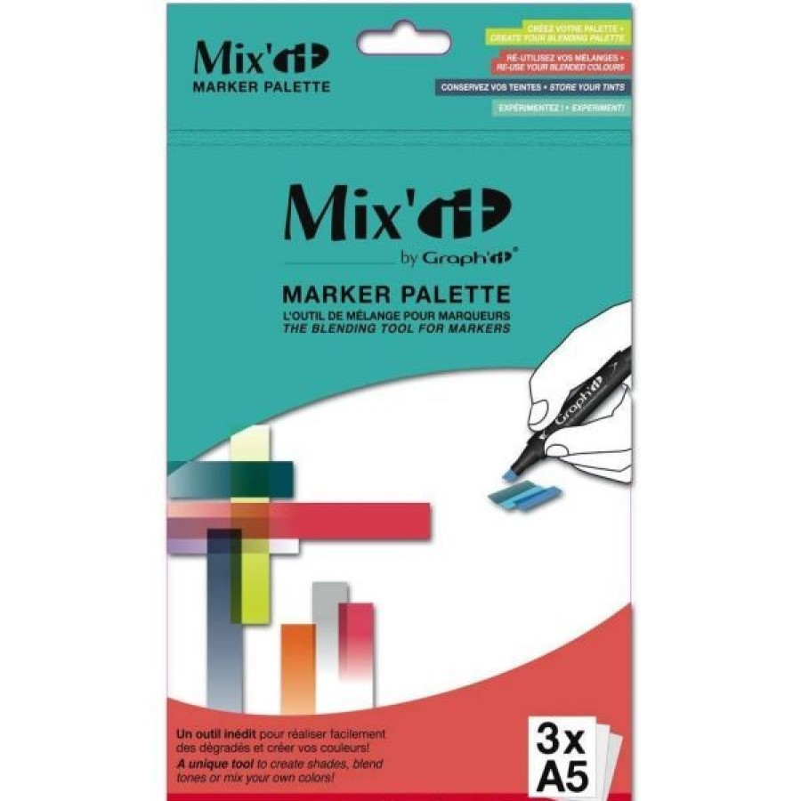 Dessin & Arts Graphiques Creastore Feutres A Alcool | Palette Pour Marqueur Mixit - 3 Feuilles A5