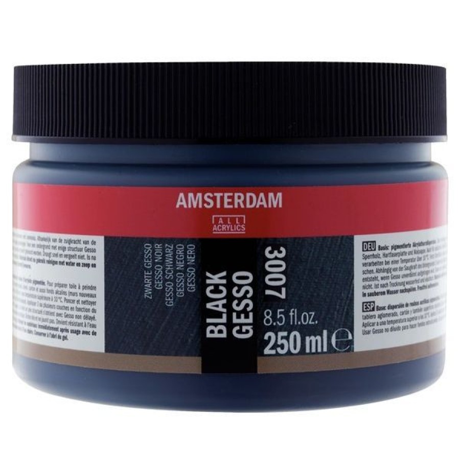 Peintures Creastore Gesso & Liants | Gesso Noir - 250Ml - Amsterdam