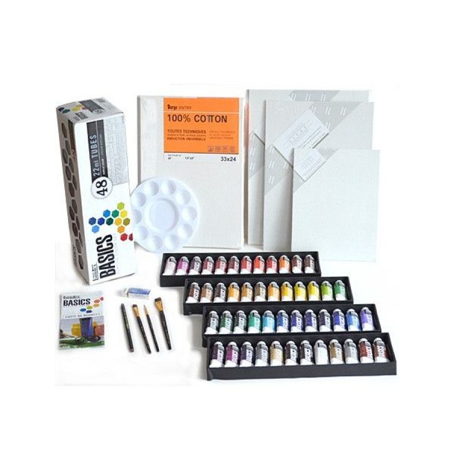 Peintures Creastore Coffrets De Peinture Acrylique Et Kits | Kit Acrylique 48 Couleurs