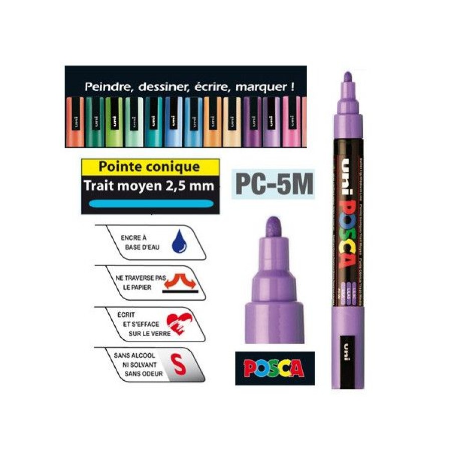 Dessin & Arts Graphiques Creastore Posca | Marqueur Posca Pc-5M, Pointe Conique 2,5 Mm