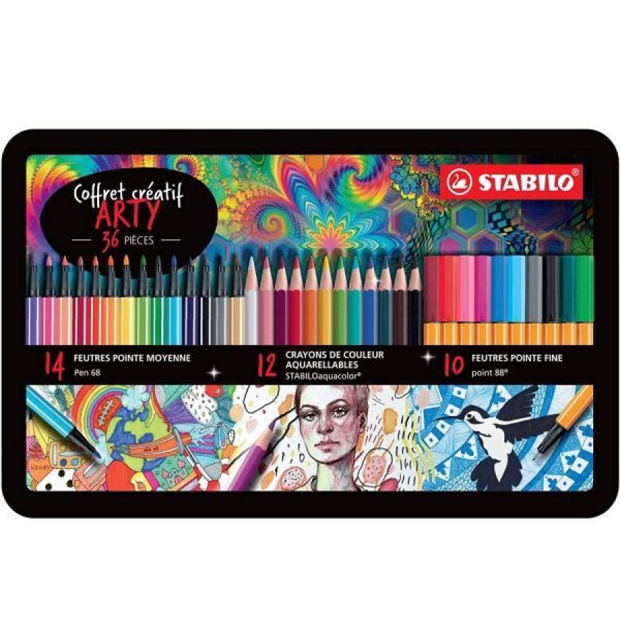 Dessin & Arts Graphiques Creastore Feutres | Coffret Metal Creatif Stabilo Arty