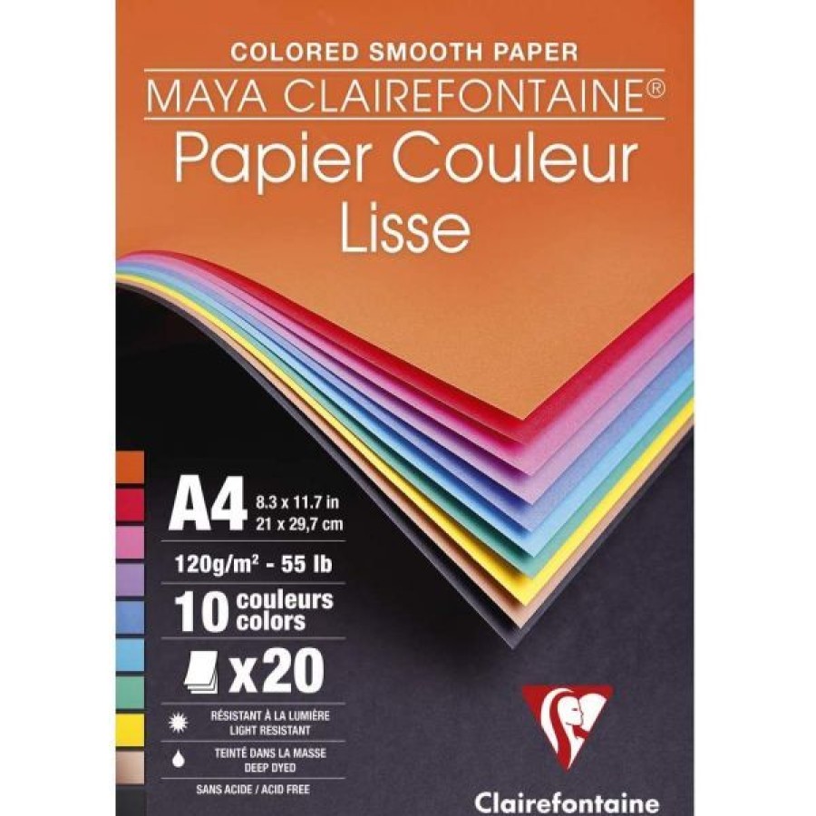 Papiers Creastore Papiers Dessin | Bloc Couleurs Lisse 120Gr - Clairefontaine