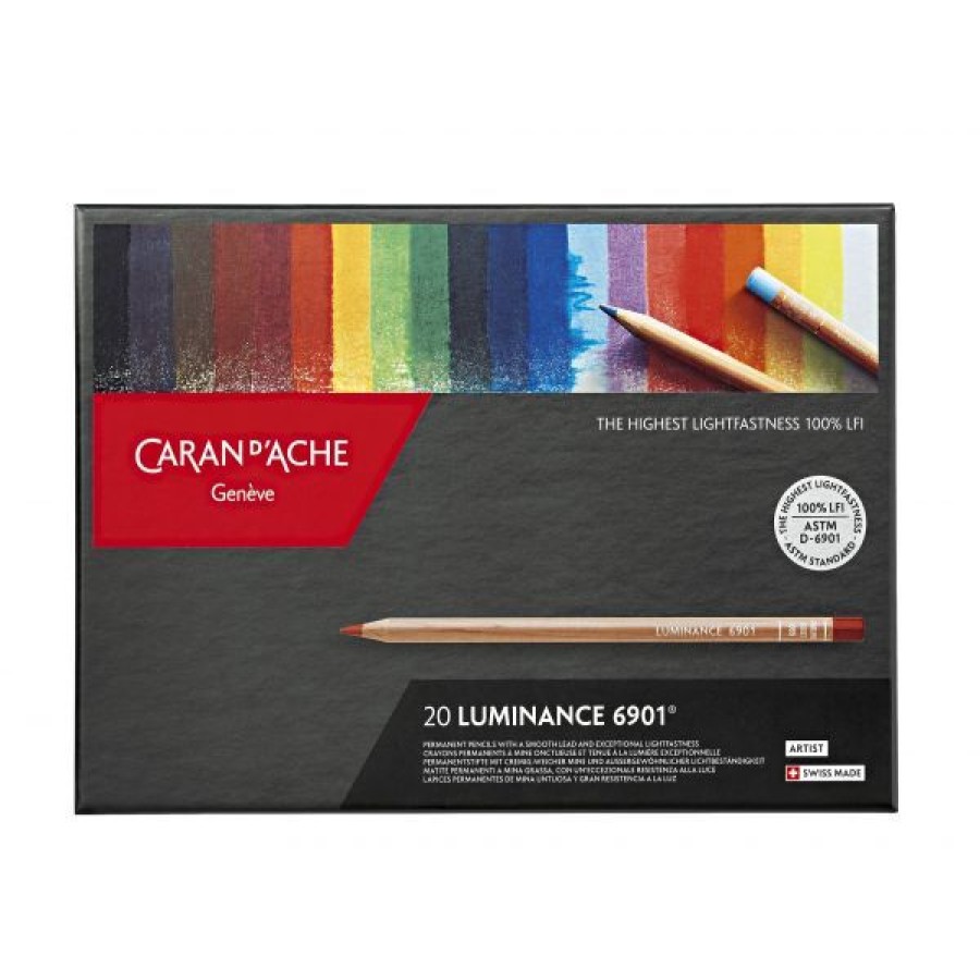 Dessin & Arts Graphiques Creastore Crayons De Couleurs | Boite De 20 Crayons Luminance 6901 - Caran D'Ache