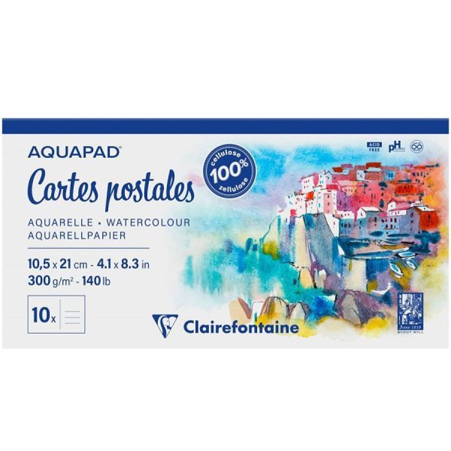 Papiers Creastore Papiers Peinture Aquarelle | Cartes Postales Aquarelle Aquapad - Clairefontaine