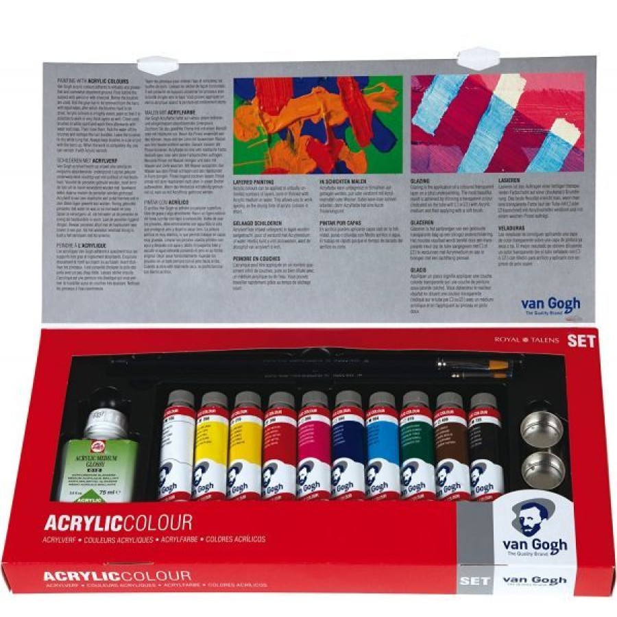 Peintures Creastore Peinture Acrylique Fine | Set 10 Tubes Acrylique Van Gogh