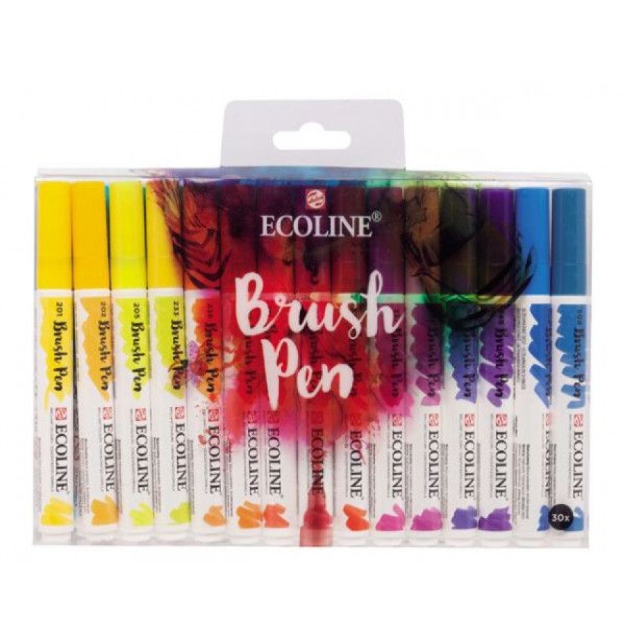 Peintures Creastore Peinture Aquarelle Fine | Set 30 Brush Pens Ecoline