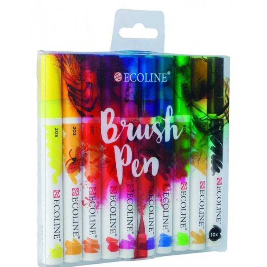 Peintures Creastore Peinture Aquarelle Fine | Set 10 Brush Pens Ecoline