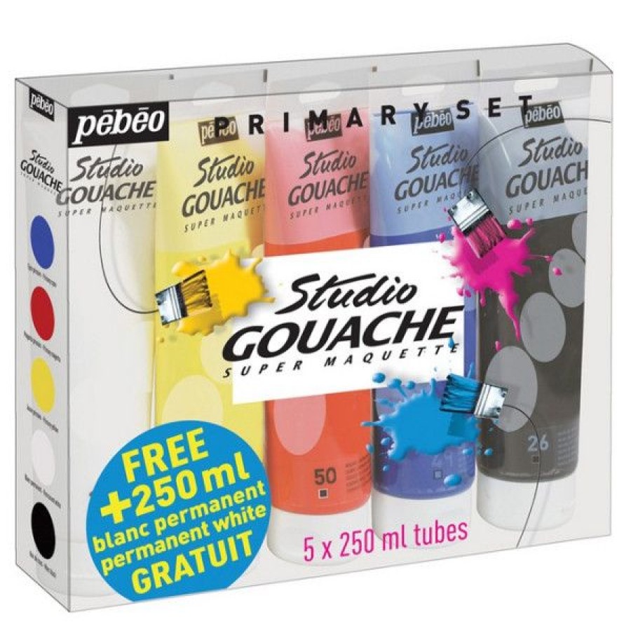 Peintures Creastore | Pack De 5 Tubes Studio Gouache 220Ml Pebeo - Offre 1 Tube Gratuit !