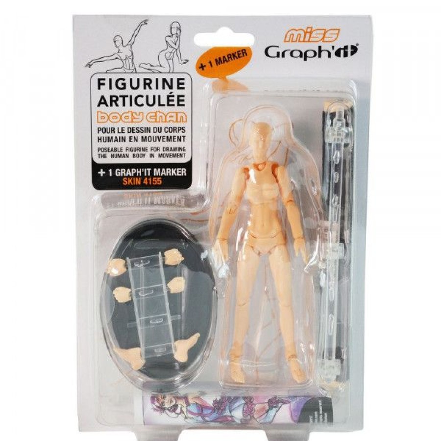 Pinceaux & Fournitures Creastore Fournitures | Miss Graph'It - Figurine Articulee De Femme + 1 Graphit Marker