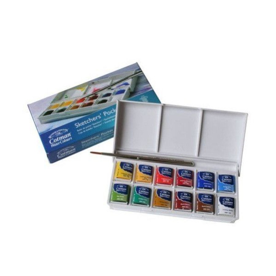 Peintures Creastore Peinture Aquarelle Fine | Boite D'Aquarelle Cotman Sketcher - 12 Demi-Godets