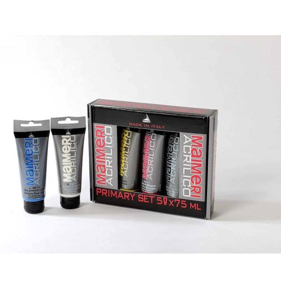 Peintures Creastore Peinture Acrylique Fine | Set De 5 Tubes Acrylique Primaires 75Ml - Acrilico