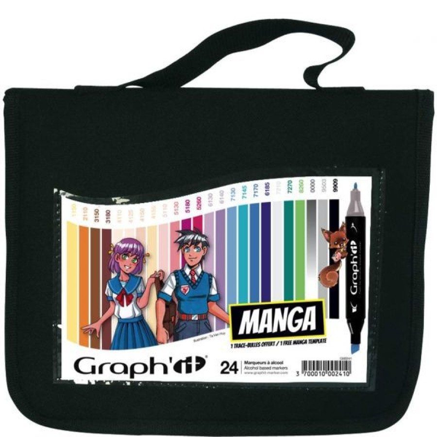 Dessin & Arts Graphiques Creastore Feutres A Alcool | Trousse Manga 24 Marqueurs Graph'It