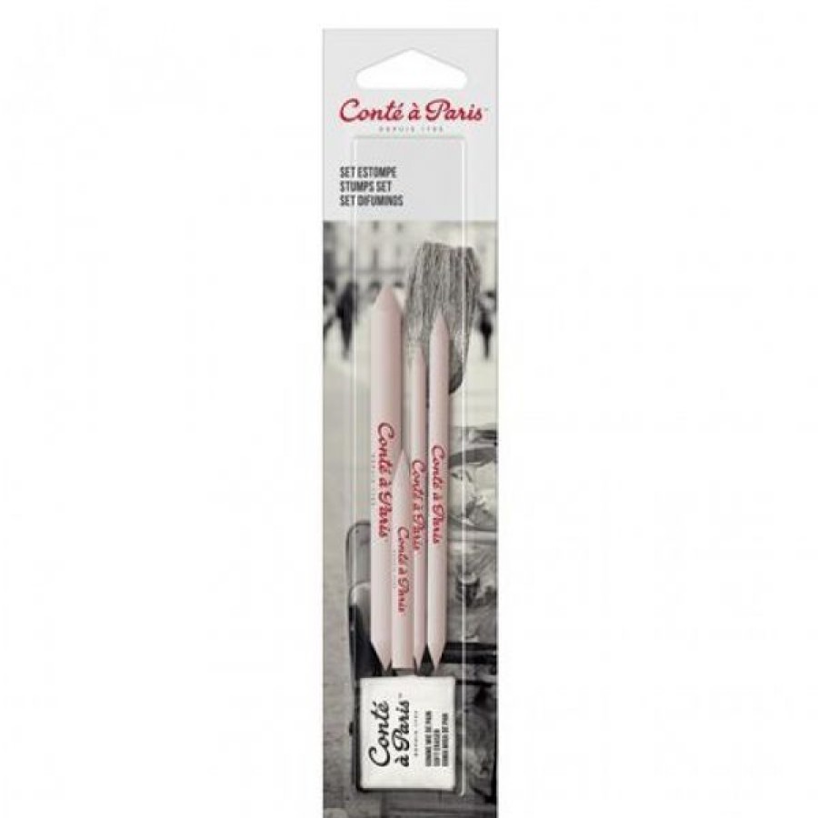 Dessin & Arts Graphiques Creastore Crayons Graphites | Set 3 Estompes, Tortillon Et Gomme Mie De Pain - Conte