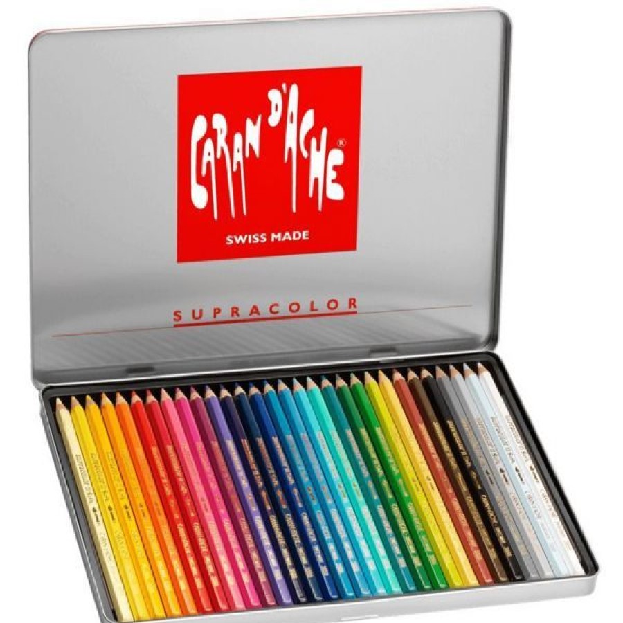 Dessin & Arts Graphiques Creastore Crayons Aquarellables | Boite 30 Crayons De Couleur Aquarellables Supracolor - Caran D'Ache