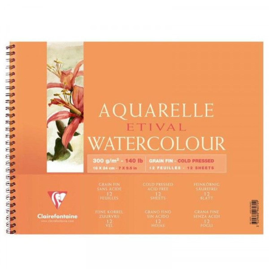 Papiers Creastore Papiers Peinture Aquarelle | Papier Aquarelle Etival - Grain Fin - Clairefontaine