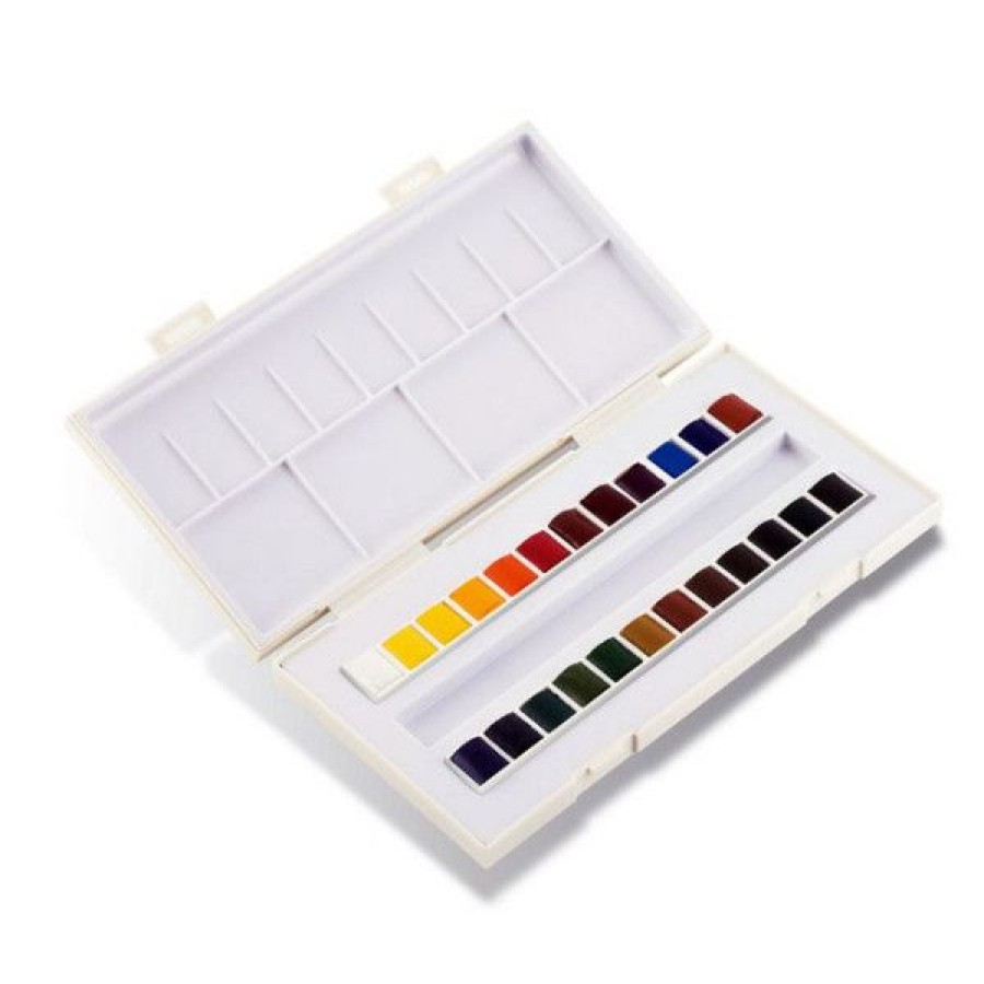 Peintures Creastore Peinture Aquarelle Fine | Boite De Voyage La Petite Aquarelle - 24 Demi-Godets - Sennelier