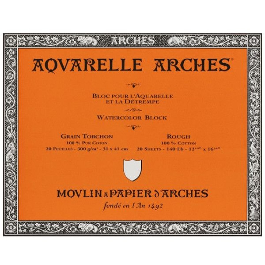 Papiers Creastore Papiers Peinture Aquarelle | Bloc Aquarelle Arches - Grain Torchon 300Gr