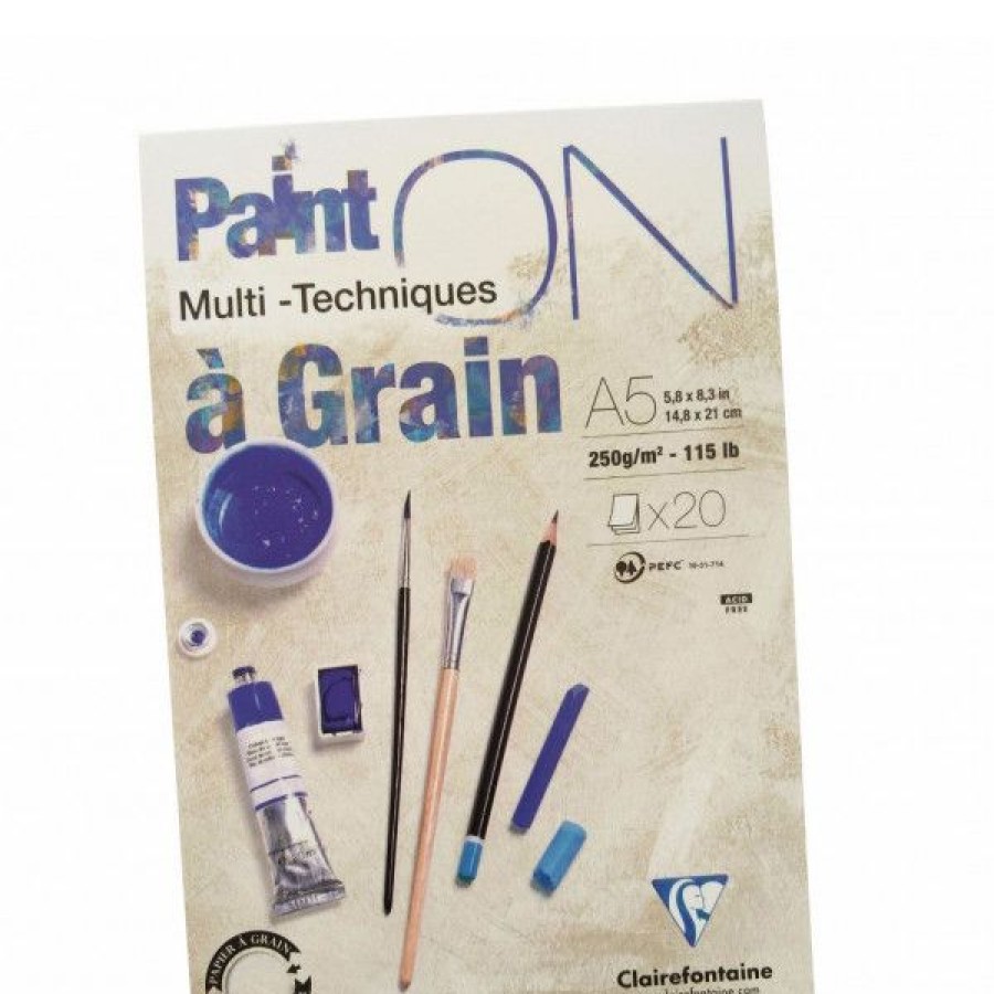 Papiers Creastore Papiers Dessin | Bloc Multi-Technique Paint-On A Grain - Clairefontaine