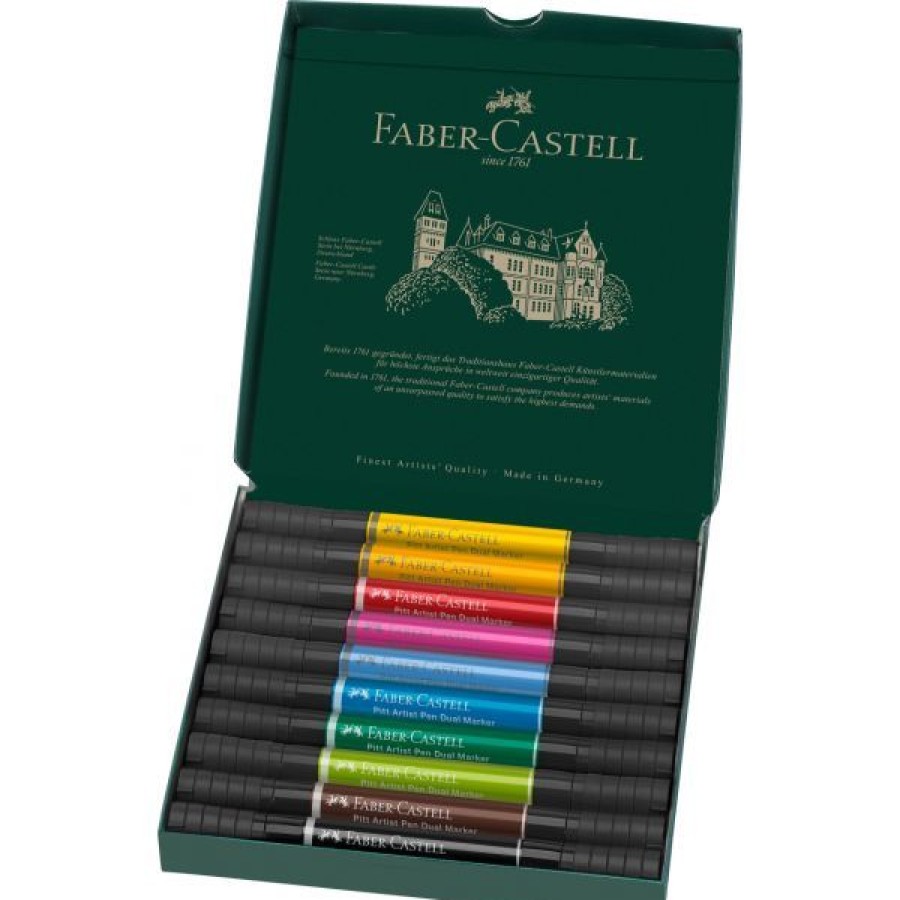 Dessin & Arts Graphiques Creastore Feutres | Set 10 Feutres Pitt Artist Dual Marker - Double-Pointe - Faber-Castell