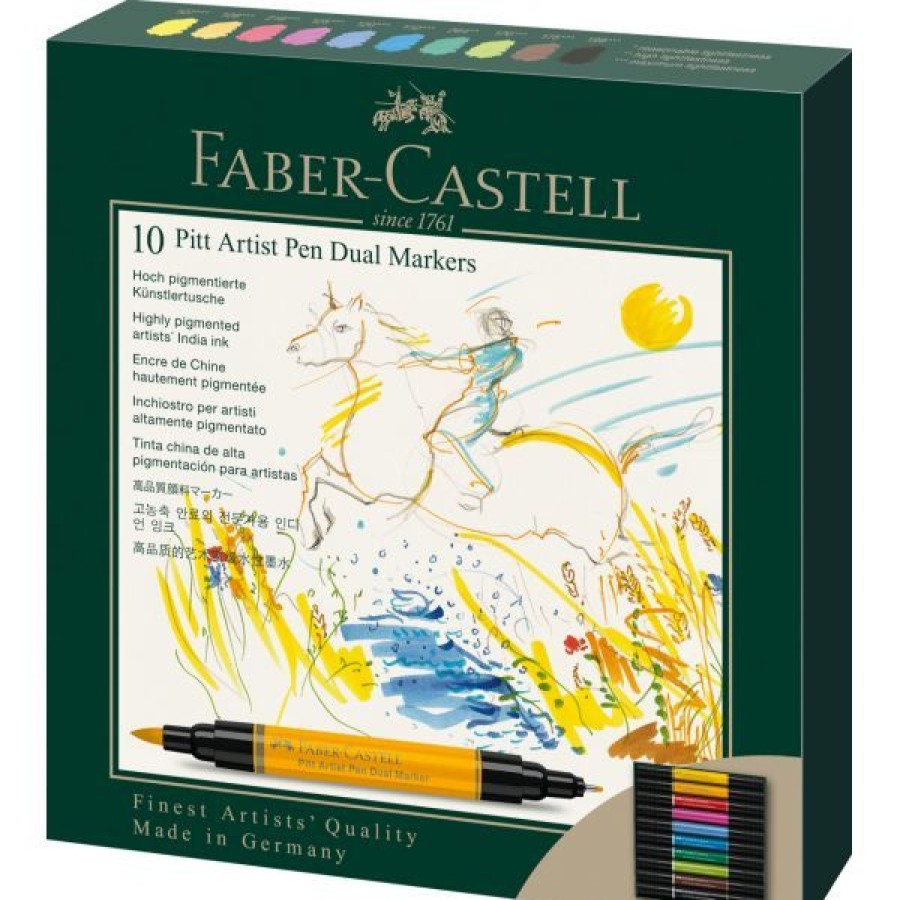 Dessin & Arts Graphiques Creastore Feutres | Set 10 Feutres Pitt Artist Dual Marker - Double-Pointe - Faber-Castell