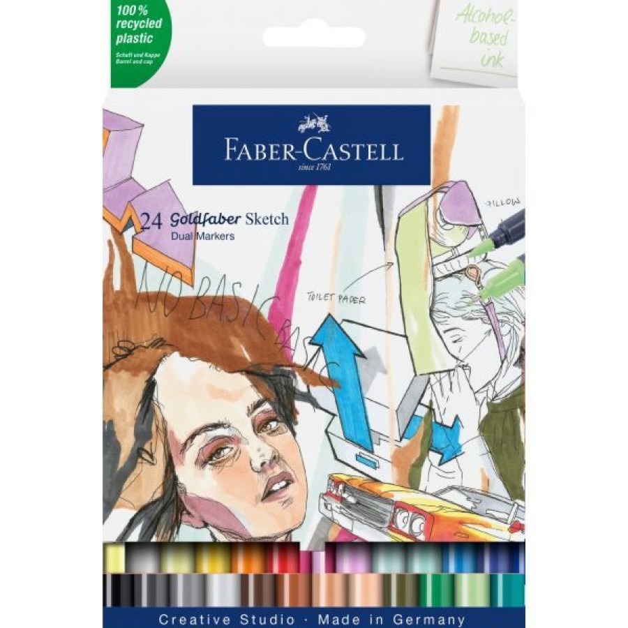 Dessin & Arts Graphiques Creastore Feutres A Alcool | Set 24 Feutres A Alcool Goldfaber Sketch - Faber-Castell