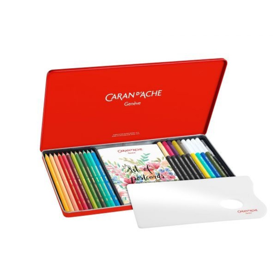 Dessin & Arts Graphiques Creastore Crayons De Couleurs | Set Multi-Technique Botanique - Caran D'Ache