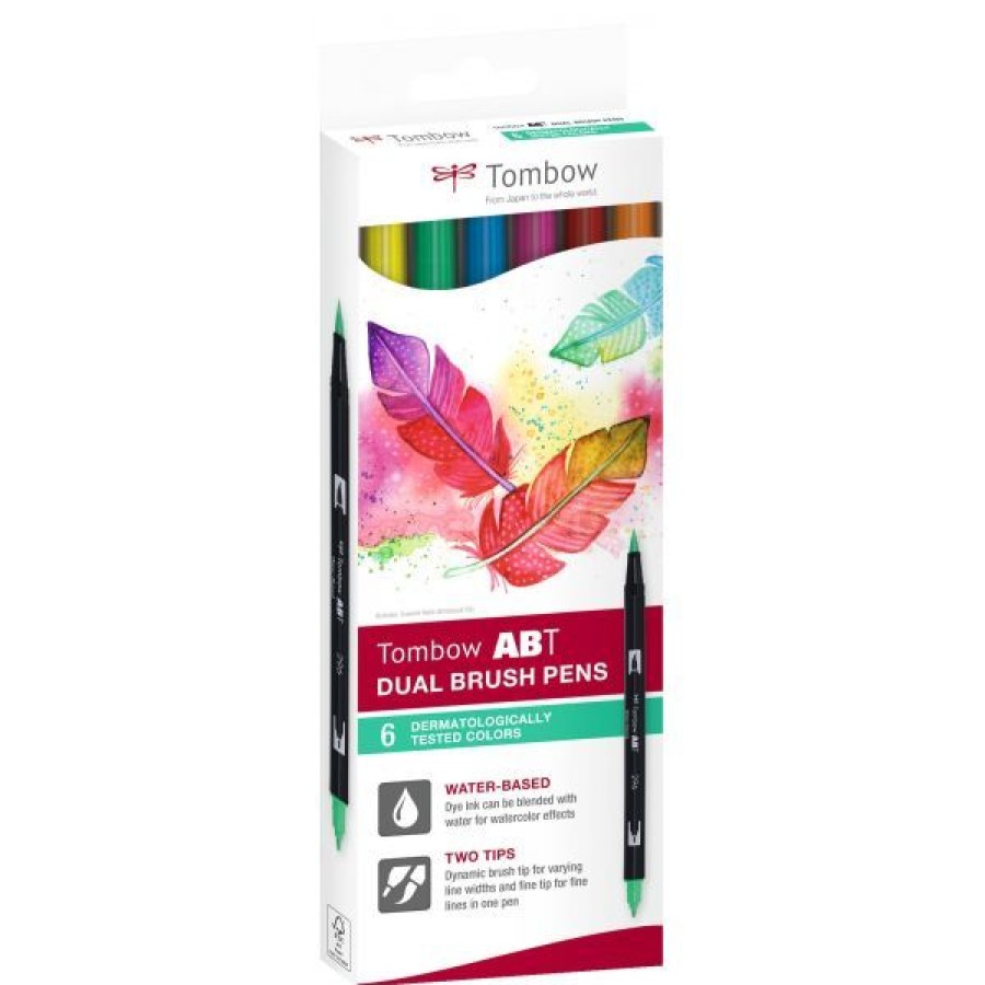 Dessin & Arts Graphiques Creastore Feutres | Set De 6 Feutres Double Pointe Abt - Dermato - Tombow