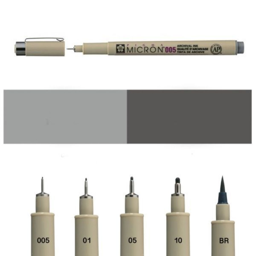 Dessin & Arts Graphiques Creastore Feutres | Feutres Calibres Gris - Pigma Micron