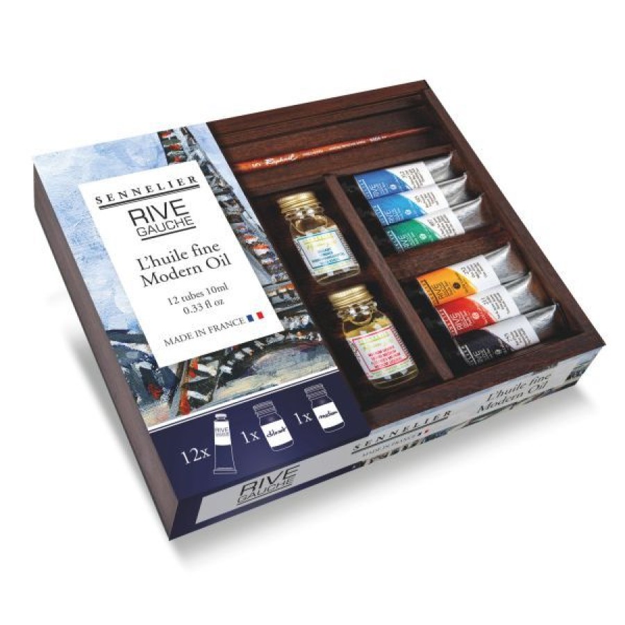 Peintures Creastore Peinture A L'Huile Fine | Coffret Huile Rive Gauche 12 Tubes - Sennelier