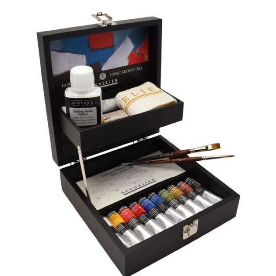 Peintures Creastore Peinture A L'Huile Extra&Fine | Coffret Noir Huile Extra-Fine - 10 Tubes 21Ml - Sennelier