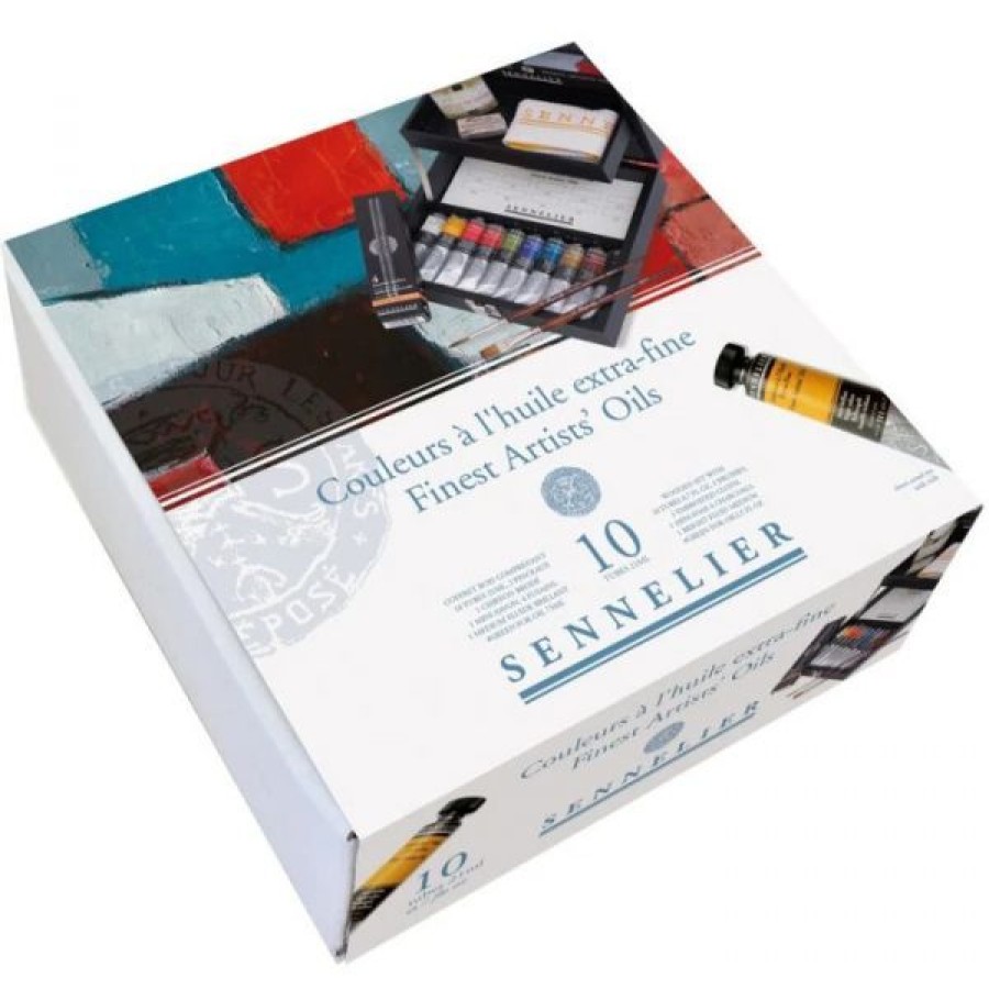 Peintures Creastore Peinture A L'Huile Extra&Fine | Coffret Noir Huile Extra-Fine - 10 Tubes 21Ml - Sennelier