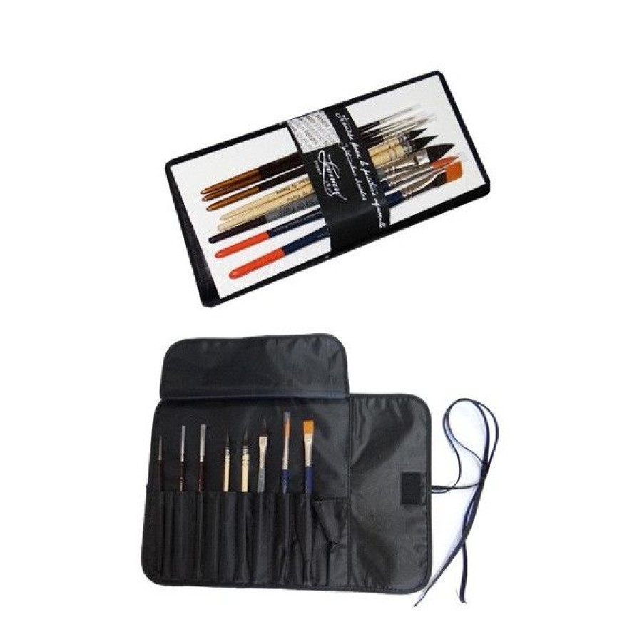 Pinceaux & Fournitures Creastore En Pochette | Kit Pinceaux Aquarelle - Trousse + 8 Pinceaux - Leonard