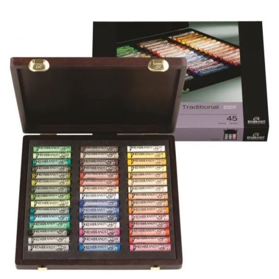 Dessin & Arts Graphiques Creastore Pastels Secs Craies | Coffret De 45 Pastels Secs Tendres- Selection Paysage - Traditionnal - Rembrandt