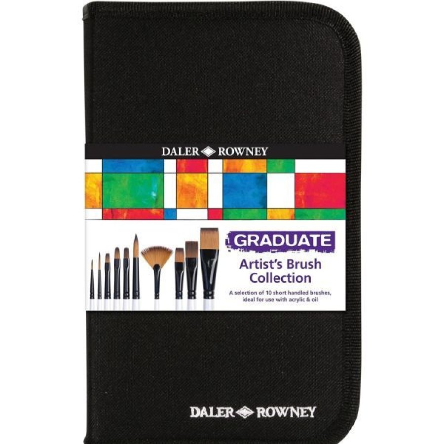 Pinceaux & Fournitures Creastore Pinceaux A L'Unite & Poils Synthetiques | Trousse 10 Pinceaux Graduate - Daler Rowney