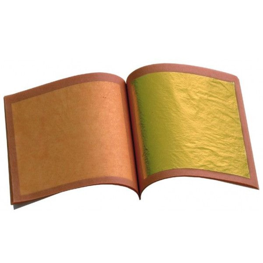 Loisirs Creatifs Creastore Dorure | Feuilles D'Or Demi-Jaune Vif - Libre- 80X80Mm