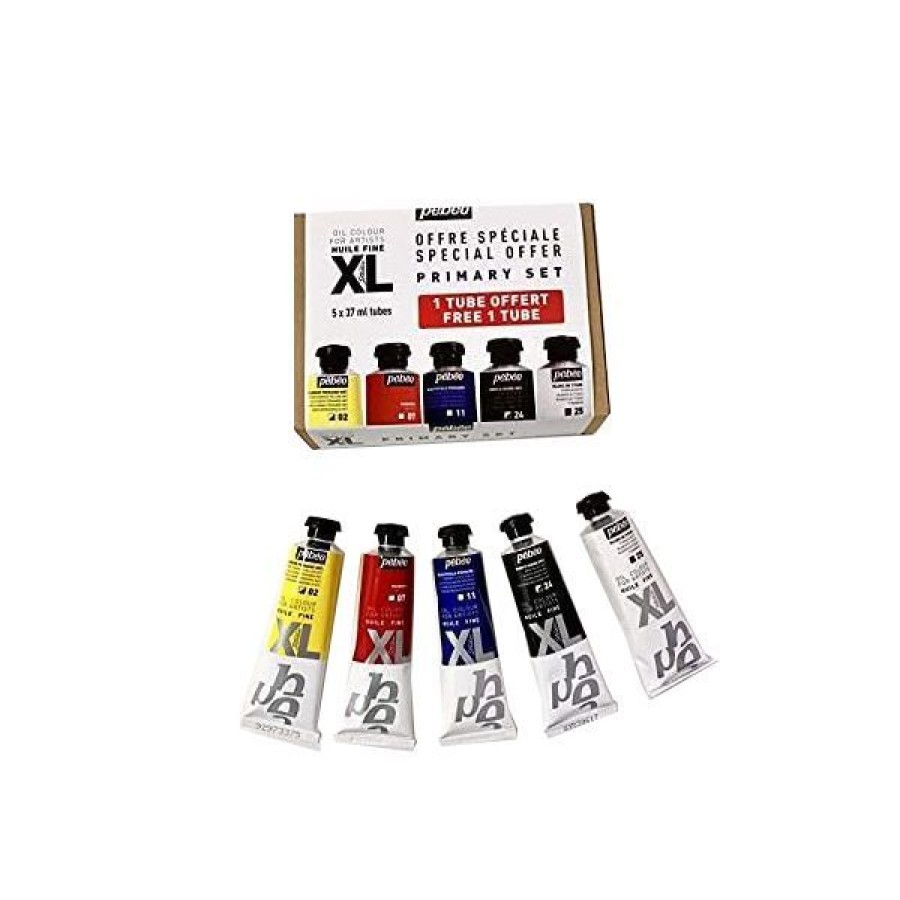 Peintures Creastore Peinture A L'Huile Fine | Pack D'Huile Xl Couleurs Primaires - 5X37Ml - Pebeo