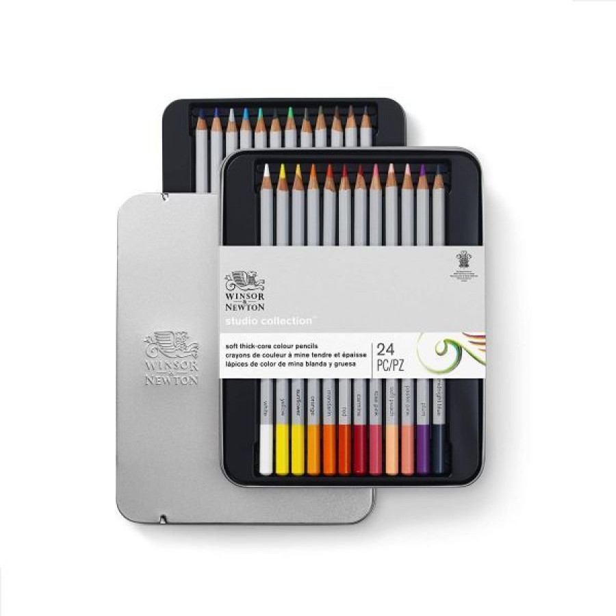 Dessin & Arts Graphiques Creastore Crayons De Couleurs | Boite De 24 Crayons De Couleur - Winsor & Newton