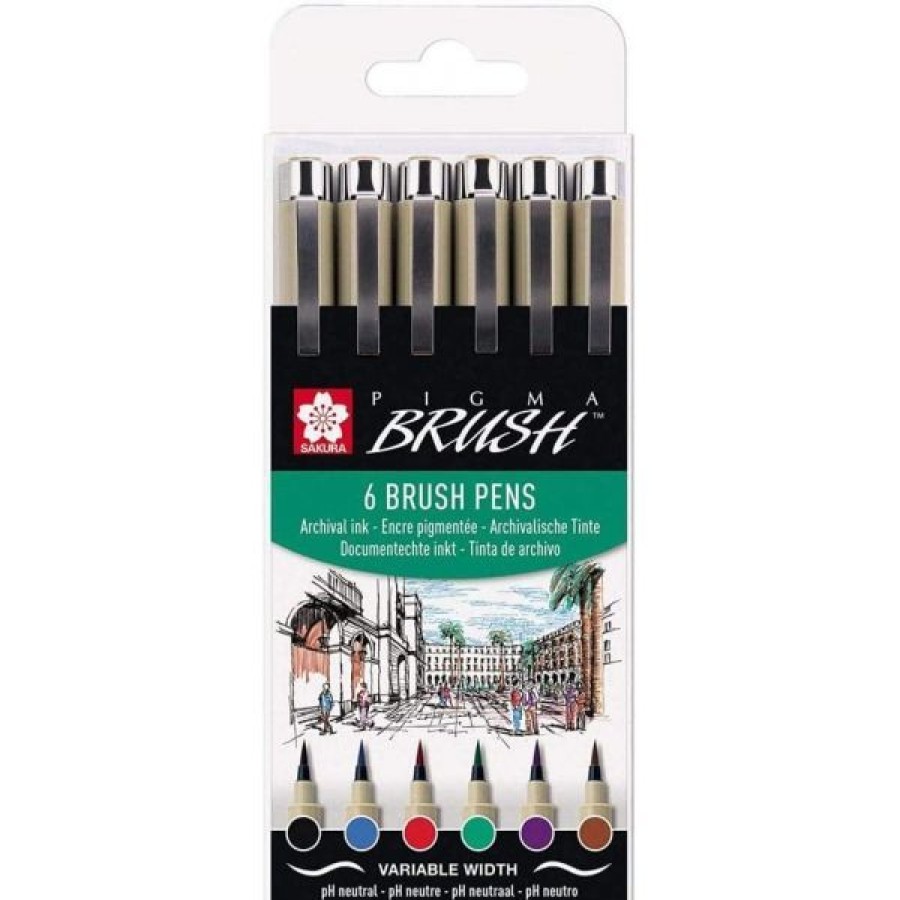 Dessin & Arts Graphiques Creastore Feutres | Set De 6 Feutres Pinceaux Pigma Brush