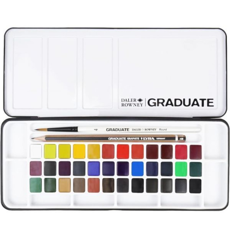 Peintures Creastore Peinture Aquarelle Fine | Set De Voyage Aquarelle 36 Demi-Godets - Graduate