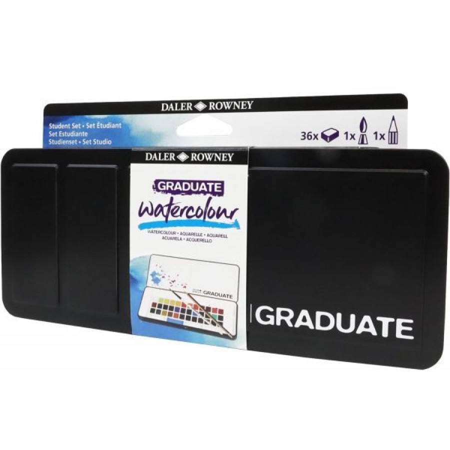 Peintures Creastore Peinture Aquarelle Fine | Set De Voyage Aquarelle 36 Demi-Godets - Graduate