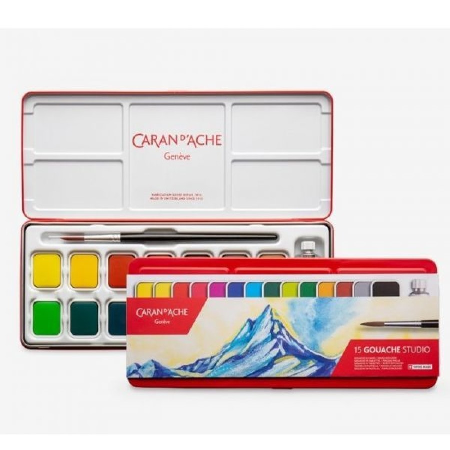 Peintures Creastore | Set De Gouache - 15 Godets - Caran D'Ache