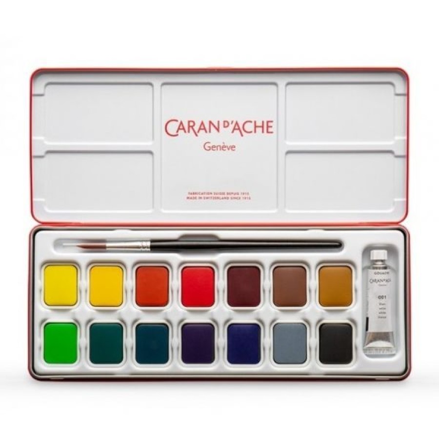 Peintures Creastore | Set De Gouache - 15 Godets - Caran D'Ache