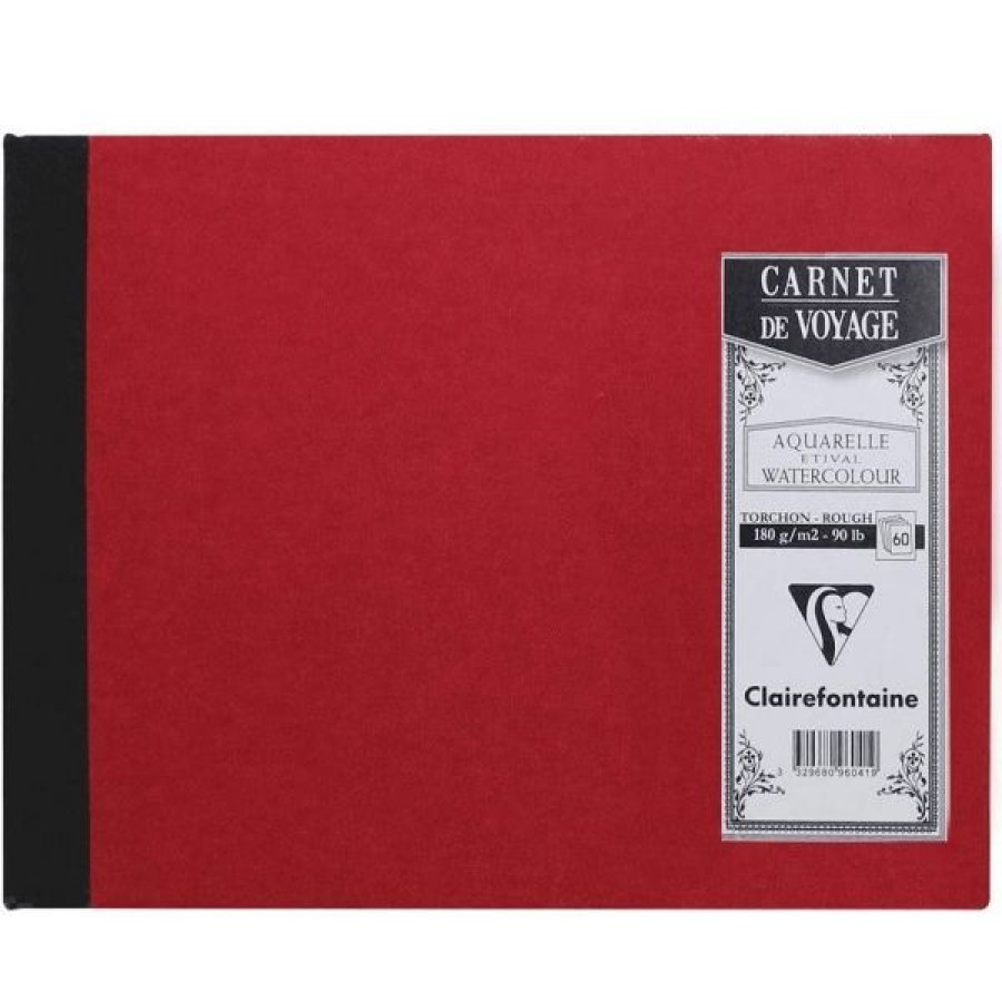 Papiers Creastore Blocs A Croquis | Carnet De Voyage - 60 Feuilles 180Gr - Grain Torchon - Rouge - Clairefontaine