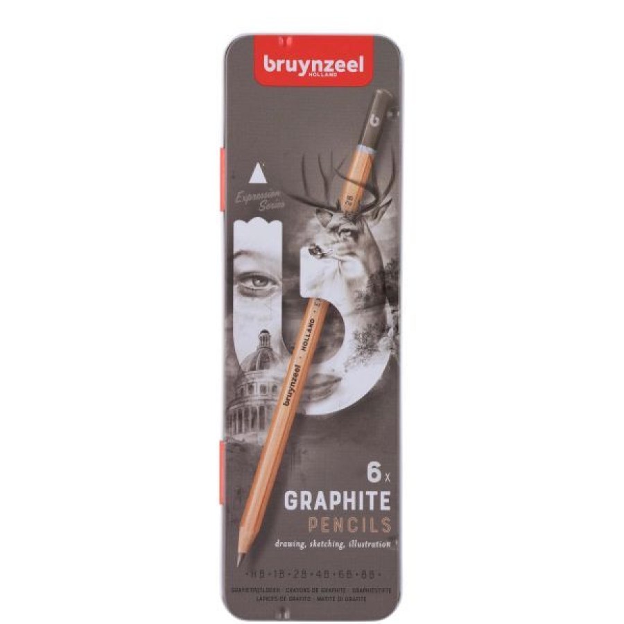 Dessin & Arts Graphiques Creastore Crayons Graphites | Set 6 Crayons Graphites Expressions - Bruynzeel