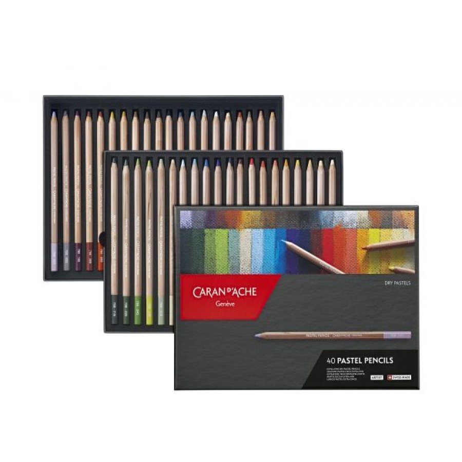 Dessin & Arts Graphiques Creastore Pastels Secs Craies | Boite De 40 Crayons Pastels Caran D'Ache